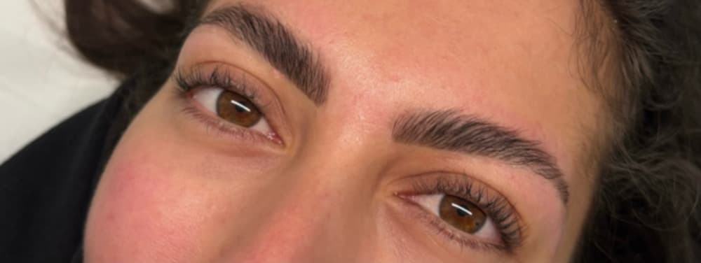 Groomed brows after a brow treatment