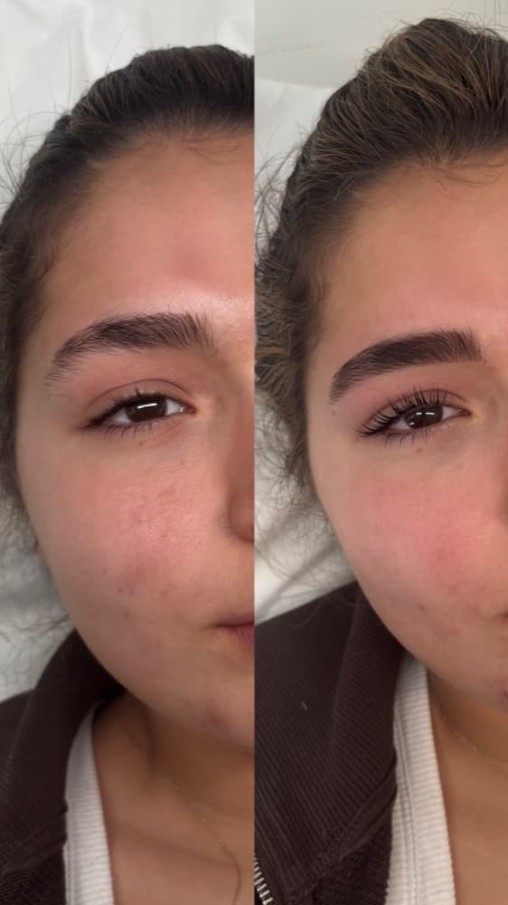 Brow lamination before and after