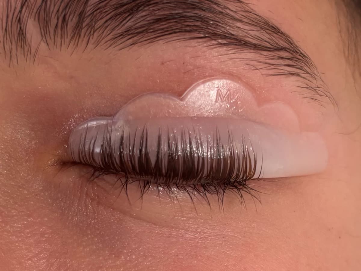 A lash lift in progress at the Asena Beauty studio in Cuffley